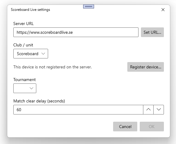 Image of the settings dialog box