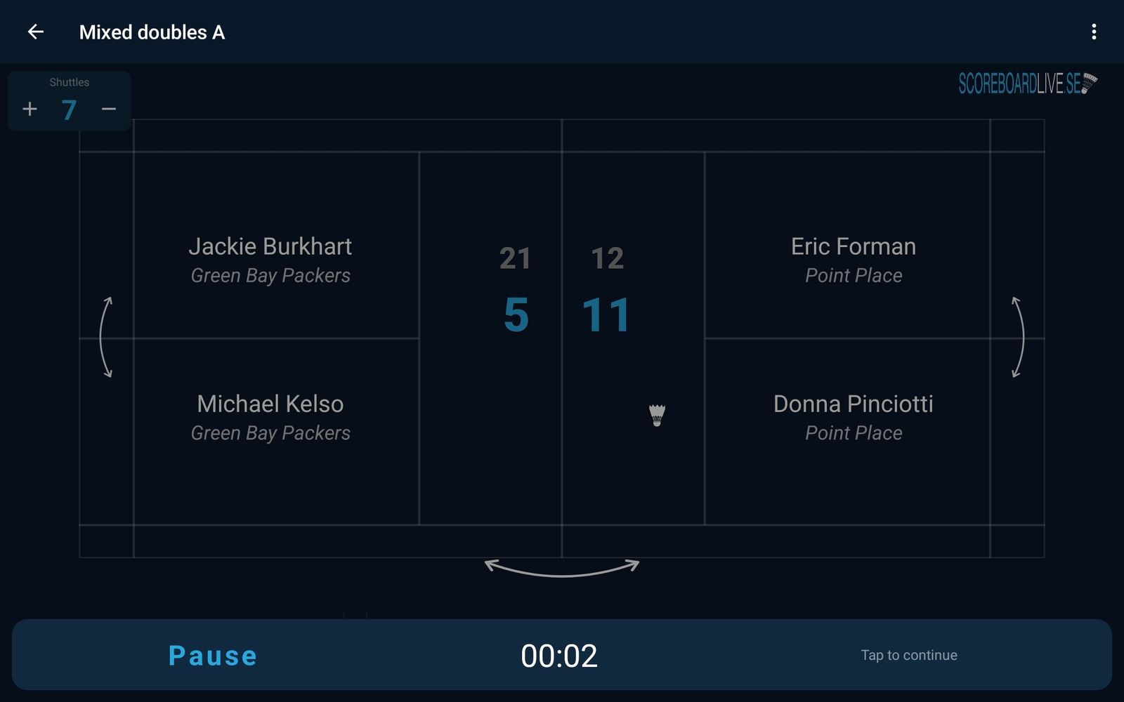 Image of the pause screen with the timer running